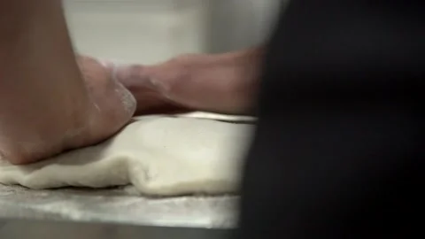 Chef is making pizza dough. Stock Footage 132558058