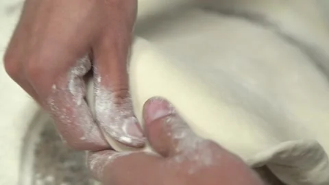 Chef is making pizza dough. Stock Footage 132558918