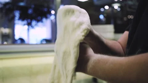Chef is making pizza dough. Stock Footage 147704376