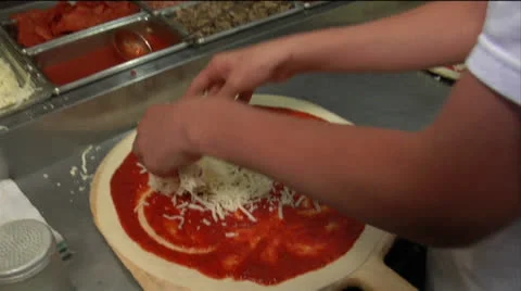 Chef making pizza Stock Footage 24632457