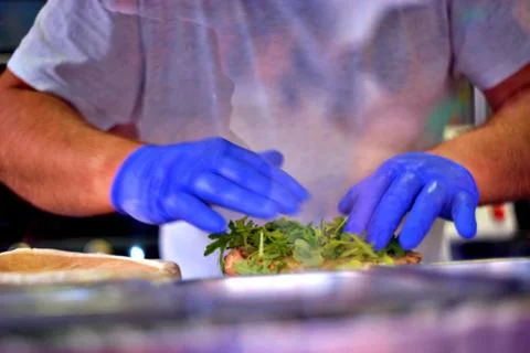 Chef making pizza Fotos de archivo