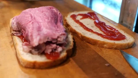 The chef is making a pork sandwich Stock Footage 172050241
