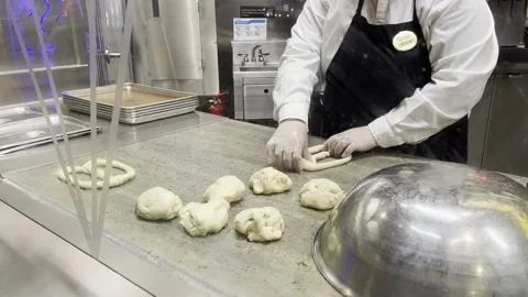 Chef Making Pretzel Stock Footage 245768858
