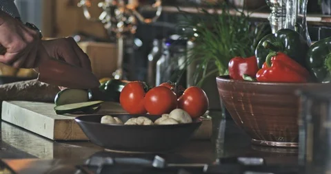 Chef making a salad Stock Footage 108565423
