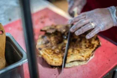 Chef making a tandoori bread Stock Photos