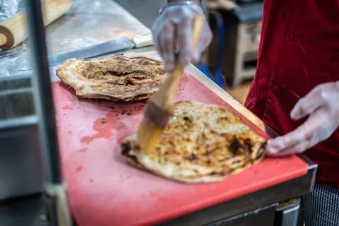 Chef making a tandoori bread Stock Photos