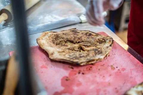 Chef making a tandoori bread Stock Photos