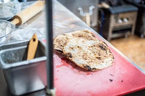 Chef making a tandoori bread Stock Photos