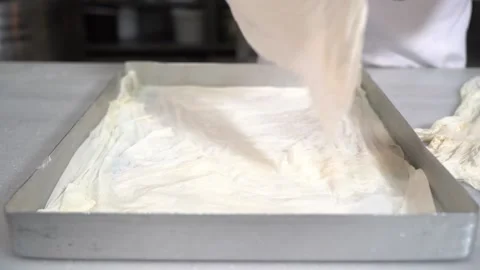 A chef making Turkish baklava Stock Footage 150082510