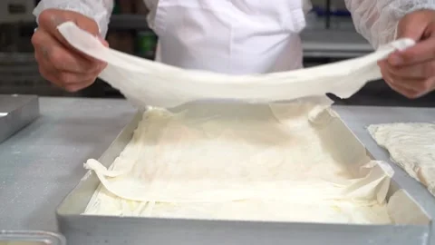 A chef making Turkish baklava Stock Footage 150082521