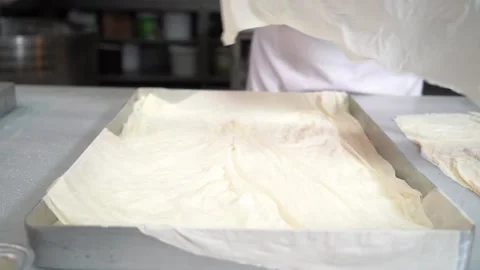A chef making Turkish baklava Stock Footage 150082522