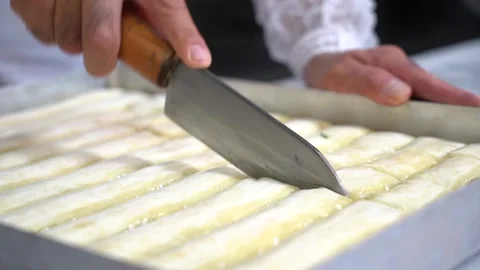 A chef making Turkish baklava Stock Footage 150082938