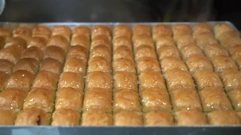 A chef making Turkish baklava Stock Footage 150083005