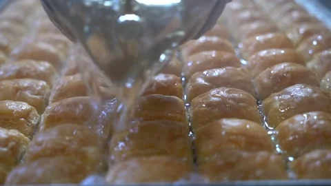 A chef making Turkish baklava Stock Footage 150083014