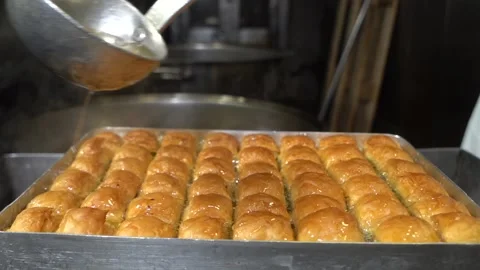 A chef making Turkish baklava Stock Footage 150083170