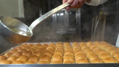 A chef making Turkish baklava Stock Footage 150083390