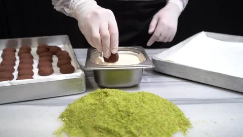 The chef is making Turkish pastries. Stock Footage 150092274