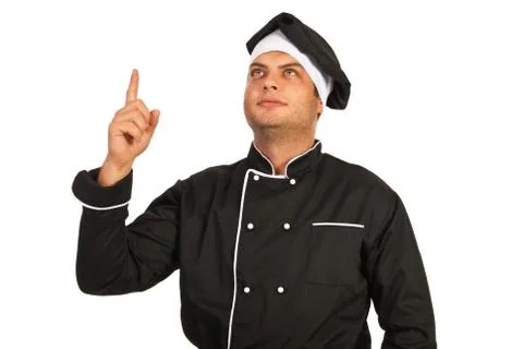 Chef man indicate up Foto stock
