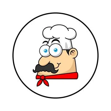 Chef Mascot Logo Character Face Stock Illustration