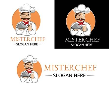 Chef mascot logo Stock Illustration
