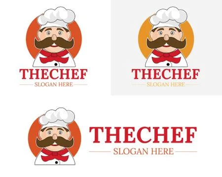 Chef mascot logo Stock Illustration