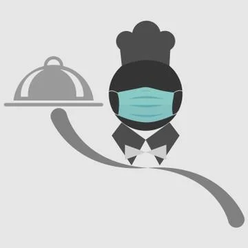 Chef with a mask Stock Illustration