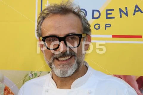 Chef Massimo Bottura, public event in Piazza Roma, Modena, Italy Stock Photos