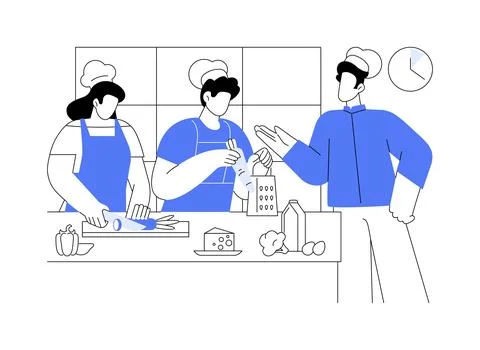 Chef masterclass isolated cartoon vector illustrations. Ilustración de archivo