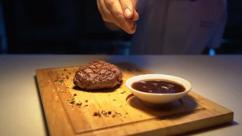 Chef meat Stock Footage 128442232