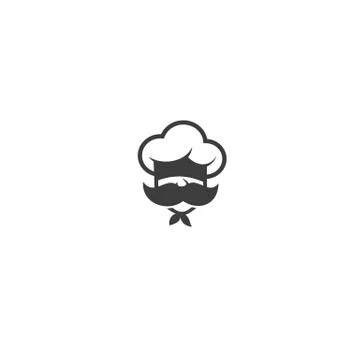 Chef with mustache and hat vector illustration. Stock Illustration