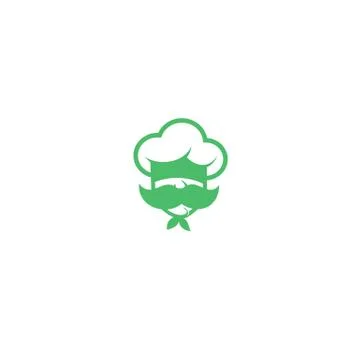 Chef with mustache logo vector illustration Stock Illustration