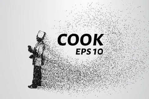 The chef of the particles. Chef consists of circles and points. Vector illu.. 스톡 일러스트