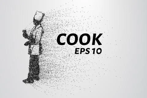 The chef of the particles. Chef consists of circles and points. Vector illu.. Stock Illustration