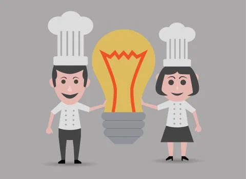 Chef partner with innovative ideas イラスト素材