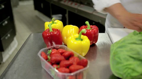 Chef Peeling Vegetables Video stock 36052385