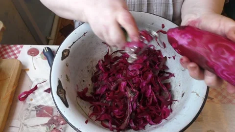 The chef peels the beets with a knife Stock Footage 167105502