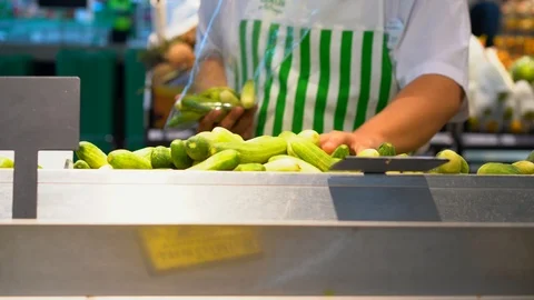 Chef pick vegetable and cucumber from tray Stock Footage 104142958