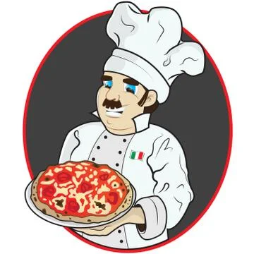 Chef with pizza Stock Illustration