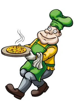 Chef with a pizza Stock Illustration