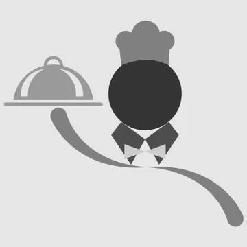 Chef with a plate Stock Illustration