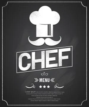 Chef poster design, concept of blackboard Stock Illustration