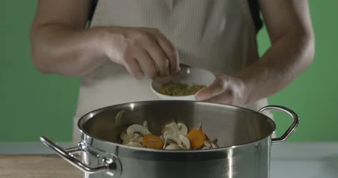 Chef is pouring spices Stock-Footage 112102783