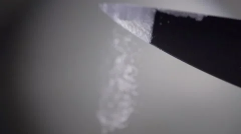 Chef pours flour with the knife tip 库存影片 64544802