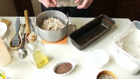 The chef pours oil Stock Footage 78177835
