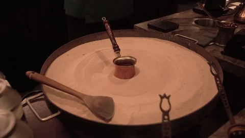 Chef preoaring coffee, Turkish Coffee Pots Stock-Footage 329468870