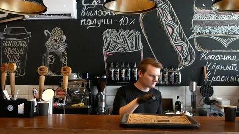 The chef prepared dessert and put it on the bar Stock Footage 113195174