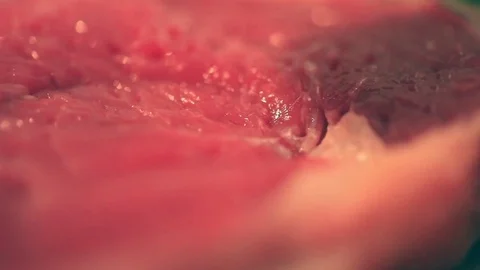 Chef prepares beef pork steak fillet. Makes a chop. 1920x1080 Stock-Footage 79455429