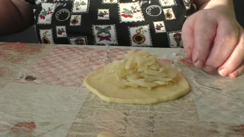 The chef prepares cabbage pies Stock Footage 164039055