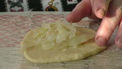The chef prepares cabbage pies Stock Footage 165039938