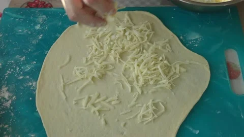 The chef prepares cheese pies a dish of Georgian cuisine Stock Footage 173562398